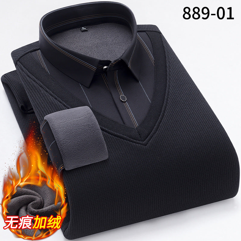 Men's Thermal Fake Two Piece Shirt