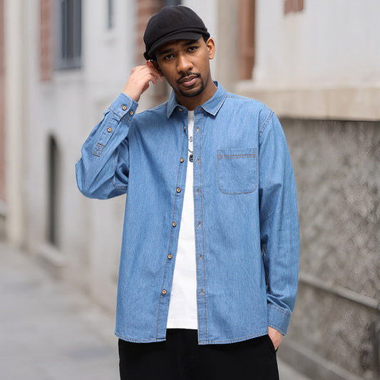 Men's Cotton Non-iron Casual Denim Shirt