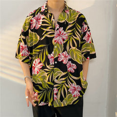 New Men's Casual Large Size Beach Vacation Hawaiian Print Shirt