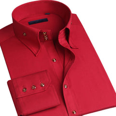 New high-end crystal diamond button color matching business shirt