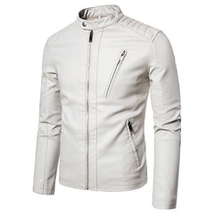 2023 Men's Fashion Slim Leather Biker Jacket