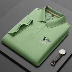 Men's New Pure Cotton Business Embroidered Polo Shirt