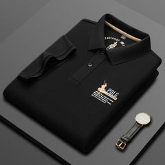 Men's New Pure Cotton Business Embroidered Polo Shirt