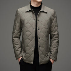 Men's plaid lapel cotton jacket