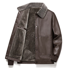 Men's Winter Casual Thickened Warm Leather Jacket