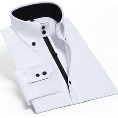 New high-end crystal diamond button color matching business shirt