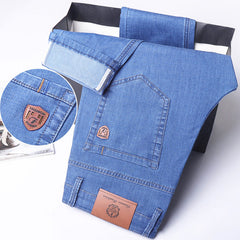 Men's High Quality Cotton Stretch Comfortable Breathable Ice Silk Straight Jeans