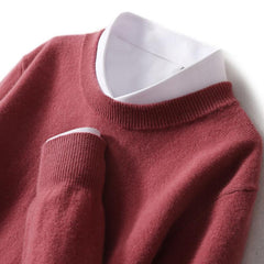 2023 New Men's Round Neck Casual Business Knitted Cashmere Sweater