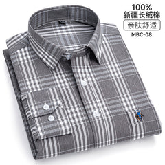 Men's Fashion Breathable Plaid Cotton Embroidered Shirt