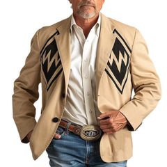 Men's Casual Printed Western Style Fashion Blazer