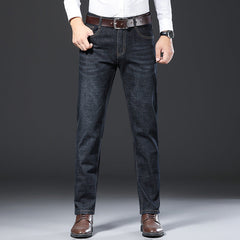 Men's Simple No-iron Cotton Casual Straight Jeans
