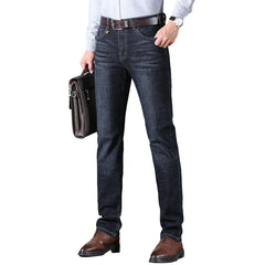 Loose stretch business straight plus size jeans