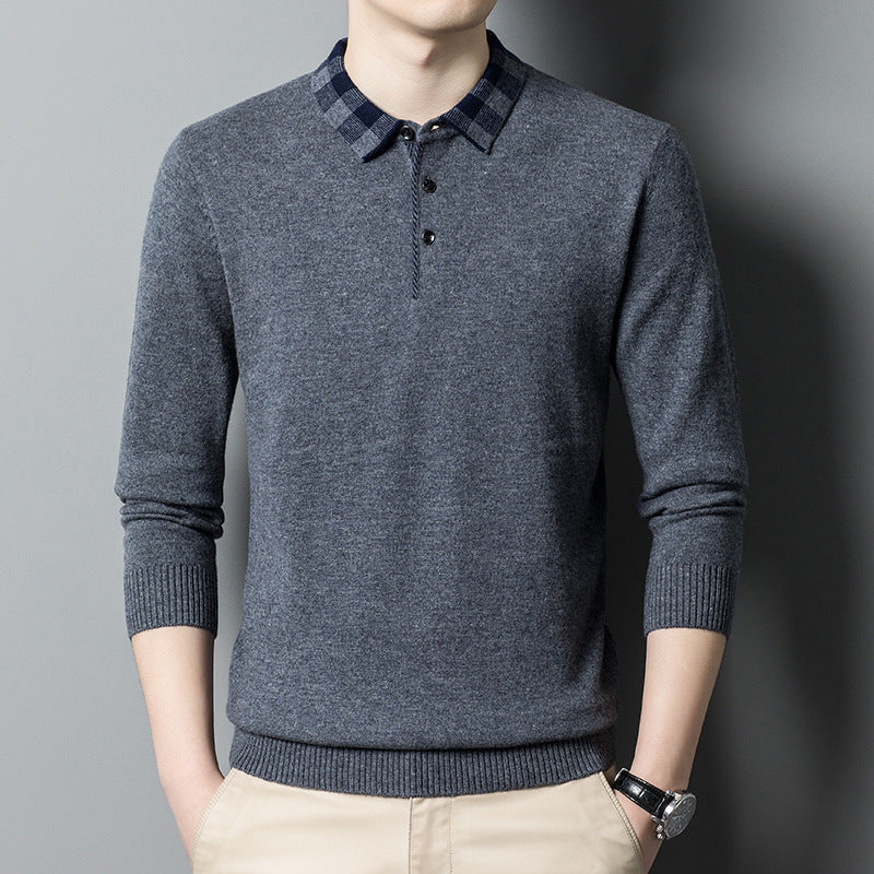 2022 Business Casual Solid Color Wool Knit Sweater