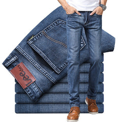 Men's Business High Waist Straight Loose Jeans