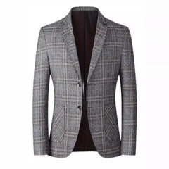Men's Woolen Plaid Casual Blazer