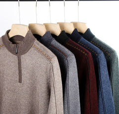 Men's Half Open Collar Zipper Knitwear