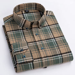 Pure cotton long-sleeved business casual shirt