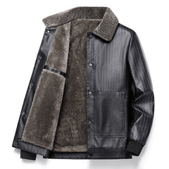 Men's Winter Casual Thickened Warm Leather Jacket
