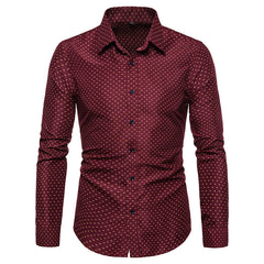 Men's Slim Floral Fashion Business Casual Shirt