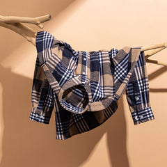 Men's Long-sleeved Brushed Casual Retro Plaid Shirt