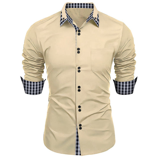 New Fashion Plaid Colorblock Casual Shirt