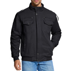 Men's New Stand Collar Casual Workwear Cotton Jacket