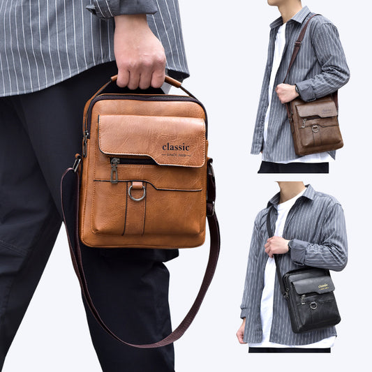 Men's Waterproof and Wear-resistant Shoulder Bag Large Capacity Commuter Messenger Bag