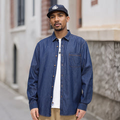 Men's Cotton Non-iron Casual Denim Shirt