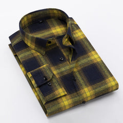 Men's Casual Long Sleeve Plaid Shirt