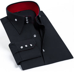 New high-end crystal diamond button color matching business shirt
