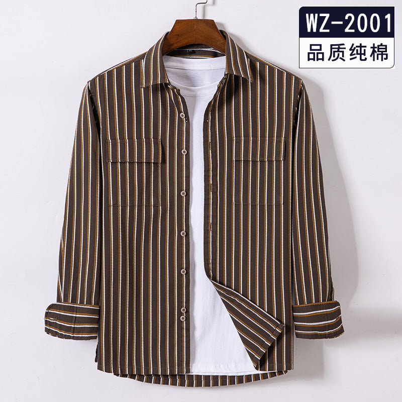 Men's New Striped Cotton Casual Shirt