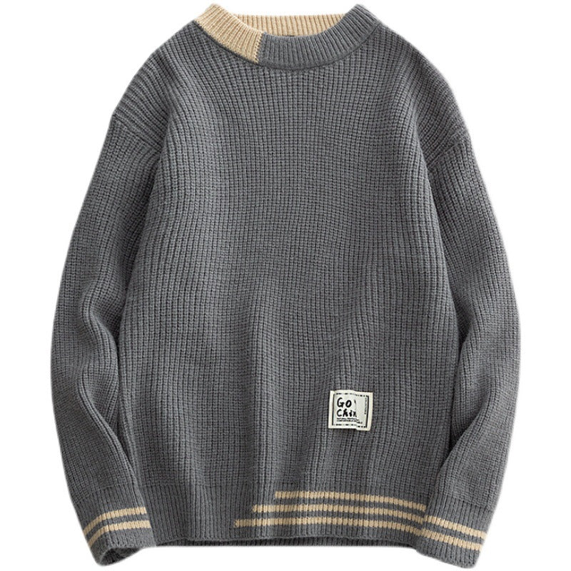2022 Winter New Thickened Loose Round Neck Sweater