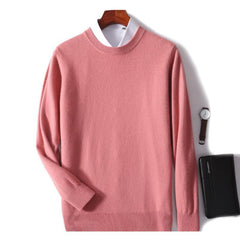 2023 New Men's Round Neck Casual Business Knitted Cashmere Sweater