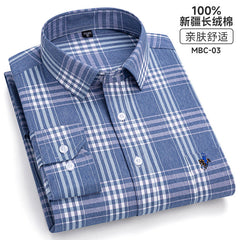 Men's Fashion Breathable Plaid Cotton Embroidered Shirt