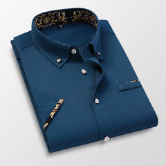 2023 Men's Casual Printed Fashion Business Slim Shirt