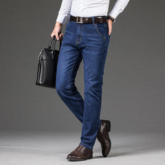 stretch straight-leg baggy jeans