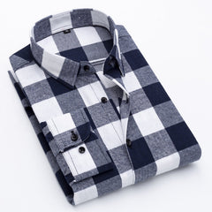 Men's Casual Long Sleeve Plaid Shirt