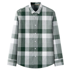 New Cotton Men's Long-sleeved Plaid Shirt