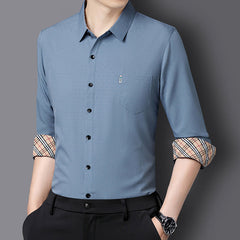 2023 Men's Business Casual Pocket Cotton Linen Shirt