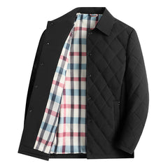 Men's plaid lapel cotton jacket
