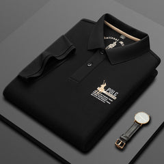 Men's New Pure Cotton Business Embroidered Polo Shirt