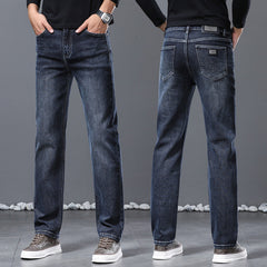 Autumn and winter thick high-end straight loose jeans