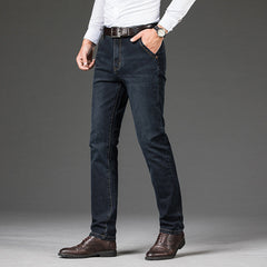 stretch straight-leg baggy jeans