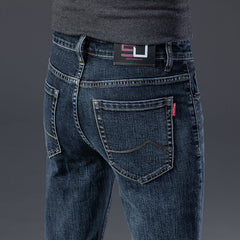 New Men's Stretch Slim Straight Business Casual Jeans