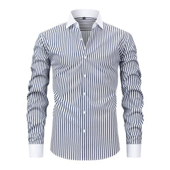 Men's Elastic Wrinkle-free Silky Long-sleeved Shirt