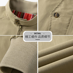Men's Casual Stand Collar Motorcycle Windbreaker Jacket