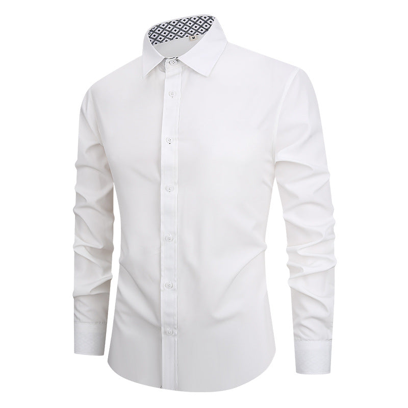 Men's Solid Color Warm Casual Simple Business Shirt