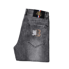 Embroidered high-end stretch jeans