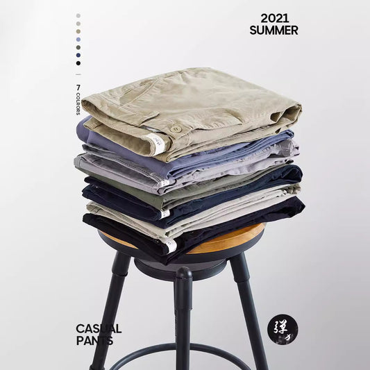 2024 New Men's Pure Cotton Versatile Loose Business Casual Trousers