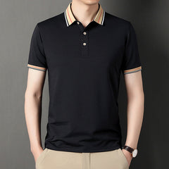 New loose solid color polo shirt